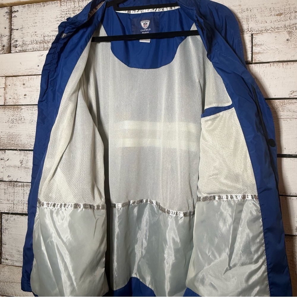 Rare Reebok On Field NFL Equipment Blue Adult L windbreaker/Jacket - Picture 5 of 5
